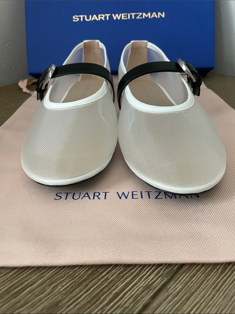 Stuart Weitzman White and Black Mary Jane Flats - Picture 5 of 7